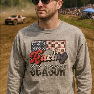 Gray Racing Season Sweatshirt